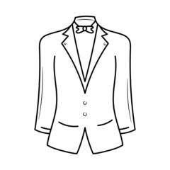 Male Wedding dress vector illustration with simple hand drawn sketching style