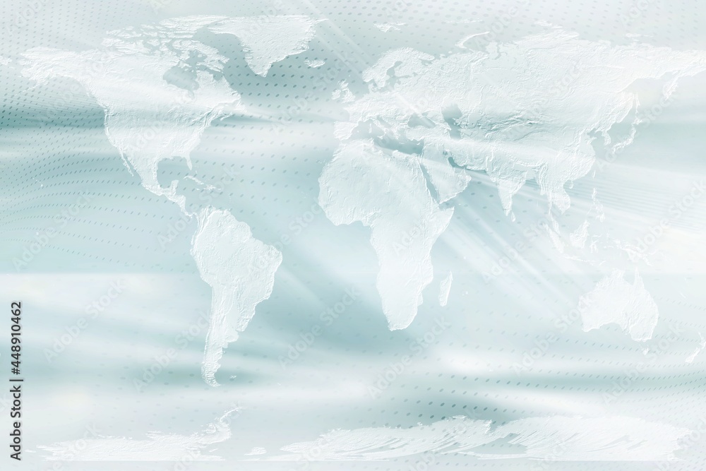Poster light gray green gradient abstract background effect light graphic blur with world map 3d illustrati