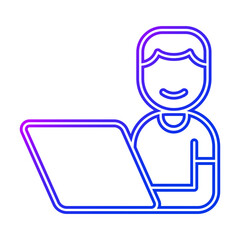 Man and laptop icon
