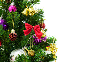 Beautiful Christmas Tree with Decorations ornament gift and colour ball.
