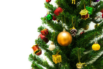 Beautiful Christmas Tree with Decorations ornament gift and colour ball.