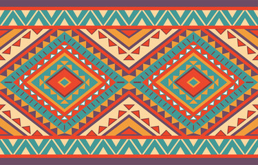 Geometric ethnic oriental ikat pattern traditional Design for background,fabric,wrapping,clothing,wallpaper,Batik,carpet,embroidery style.