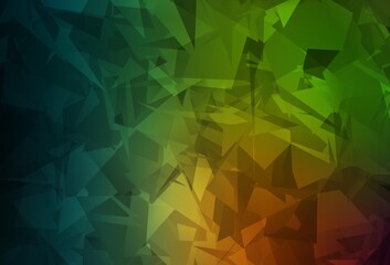 Obraz premium Dark Green, Red vector backdrop with polygonal shapes.