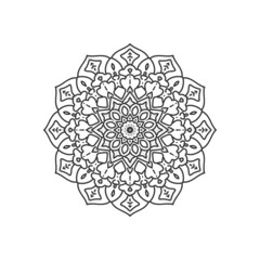 Coloring book page mandala for Henna, Mehndi, tattoo, decoration. Decorative ornament in ethnic oriental style.
