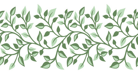 Seamless vector decorative leaves border design