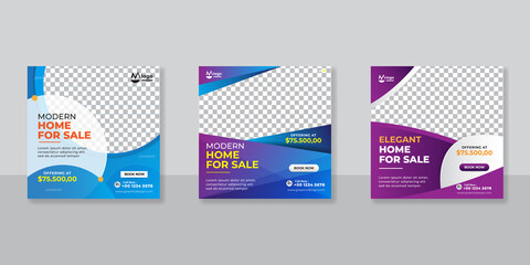 Real estate social media banner template