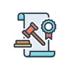 Color illustration icon for legal 