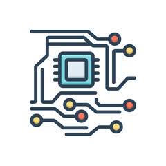 Color illustration icon for electronic 