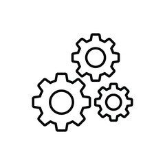 Gear line icon. Simple outline style. Two, three, technology, service, wheel concept. Vector illustration isolated on white background. EPS 10