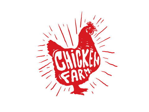 chicken emblem on white background