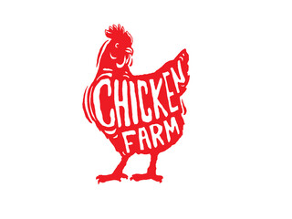 chicken emblem on white background