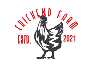 chicken emblem on white background