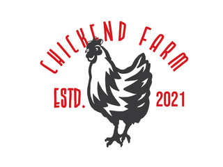 chicken emblem on white background