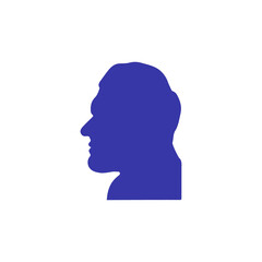 Acromegalia, acromegaly. Neuroendocrine disease. Pituitary gland disease. Man face silhouette isolated. Vector illustration. EPS10.