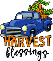 blue 1950s classic autumn truck | harvest blessings