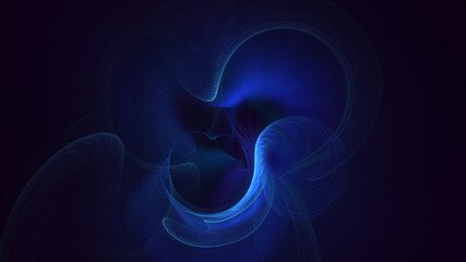3D rendering abstract blue fractal light background