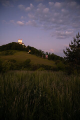 Romantic morning scenery of calvary in Banska Stiavnica, UNESCO, Slovakia. Old Slovakia mining town...