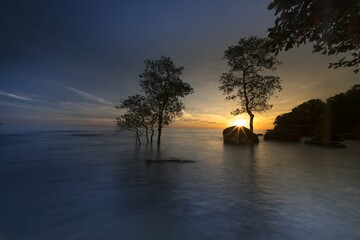 sunset on the lake