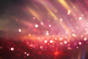 Obraz premium background of abstract red, gold and black glitter lights. defocused