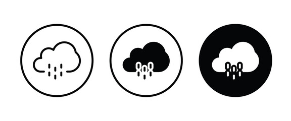 Rain icon button, vector, sign, symbol, logo, illustration, editable stroke, flat design style isolated on white