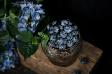 Food photo. Blueberry berries close up