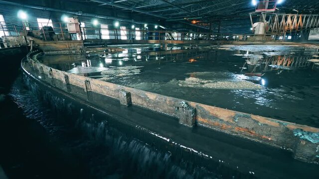 Premises of the ore refinery plant with mineral waters