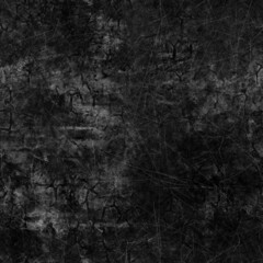 Seamless dark gray or black grungy dirty distressed background. High quality illustration. Messy scratched worn moody chalkboard or concrete wall texture. Ragged downtown tattered urban design.