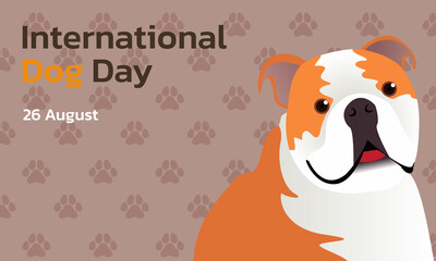 Happy National Dog Day 26 August. National Dog Day Vector Illustration. Great for card, Banner and emblem.