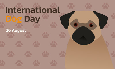 Happy National Dog Day 26 August. National Dog Day Vector Illustration. Great for card, Banner and emblem.