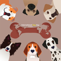 Obraz premium Happy National Dog Day 26 August. National Dog Day Vector Illustration. Great for card, Banner and emblem.