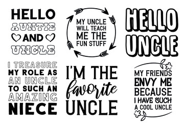 Fototapeta premium Set of Calligraphy sayings for print. Vector Quotes about uncle