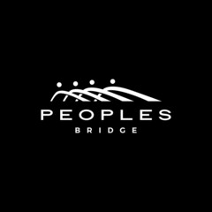 people bridge group four 4 community family connection team work construction logo vector icon illustration