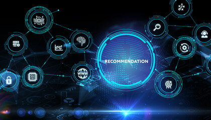 Business, Technology, Internet and network concept. The word Recommendation on the virtual screen.