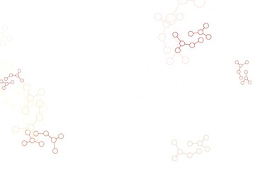 Light Orange vector background with forms of artificial intelligence.