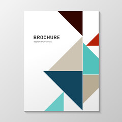 corporate brochure cover design with various triangles