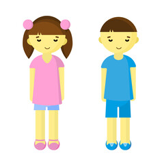 Girl boy child flat illustration vector people