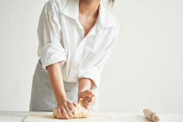 Baker rolling dough flour products cooking