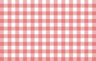 Red gingham fabric square checkered seamless pattern vintage background vector