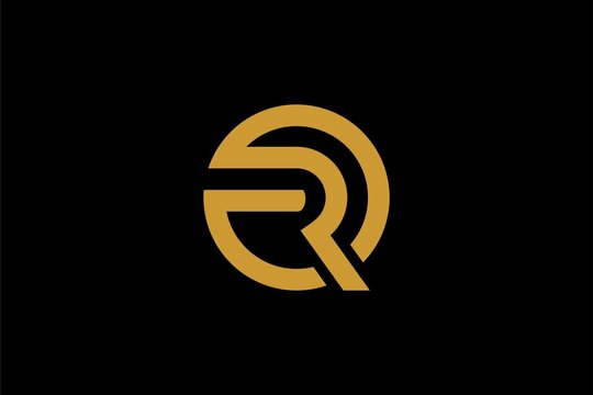 Letter R in circle logo design vector. R monogram logo symbol.