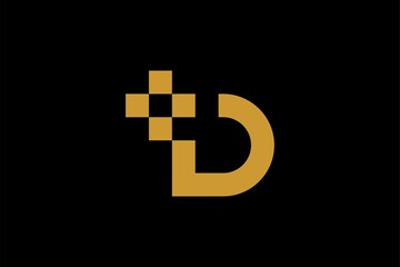 Letter D and cross logo design vector. Monogram D logo symbol.
