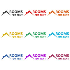 Rooms for rent color icon set