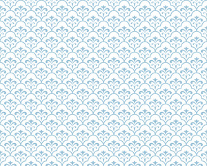 Abstract geometric pattern with stripes, lines. Seamless vector background. White and blue ornament. Simple lattice graphic design.