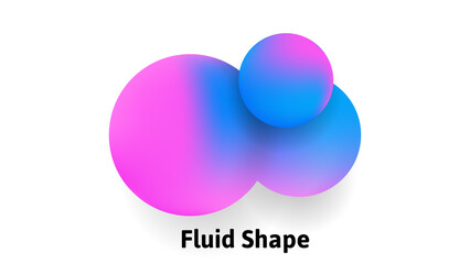 abstract fluid shape with pink and blue color