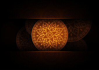 Art of traditional indian geometric. Luxury mandala graphic background. gold on shadow transperency.
Ornament vector illustration with copy space concept.