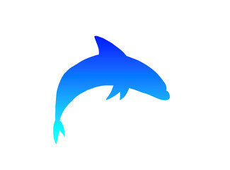 Dolphin blue silhouette
