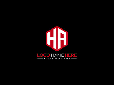 HA Letter Logo, creative ha logo sticker vector for business