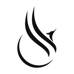 Fototapeta na wymiar phoenix bird black logo