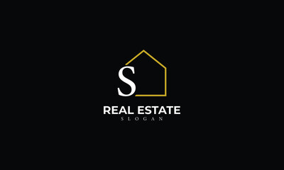 Alphabet S Real Estate Monogram Vector Logo Design, Letter S House Icon Template
