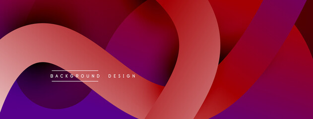 Abstract overlapping lines and circles geometric background with gradient colors