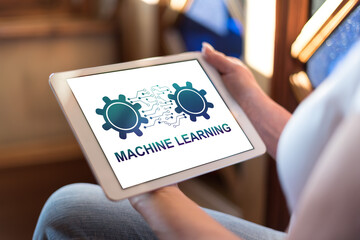 Machine learning concept on a tablet